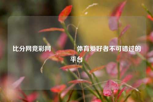 比分网竞彩网🏅体育爱好者不可错过的平台