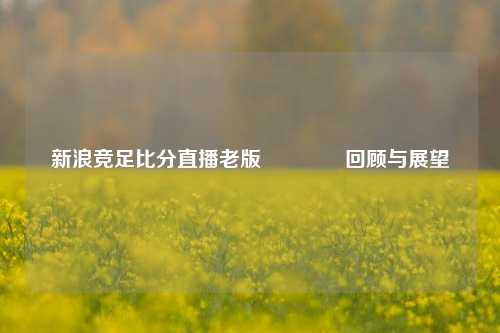 新浪竞足比分直播老版👉回顾与展望