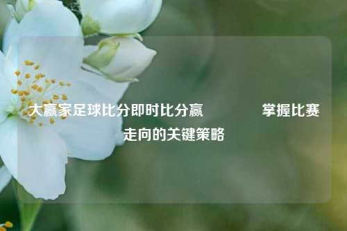 大赢家足球比分即时比分赢🥇掌握比赛走向的关键策略