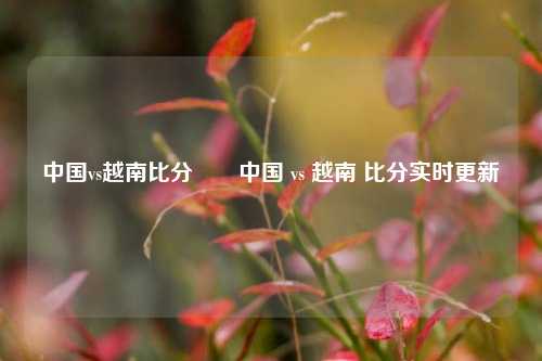 中国vs越南比分✌️中国 vs 越南 比分实时更新