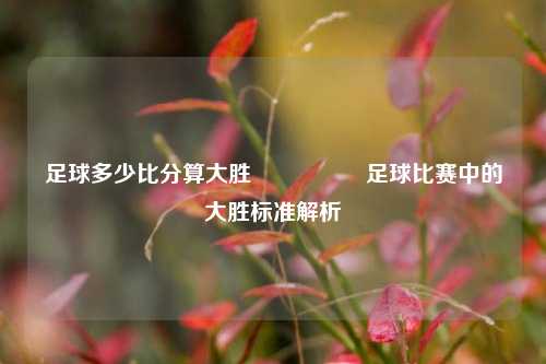 足球多少比分算大胜🎖️足球比赛中的大胜标准解析
