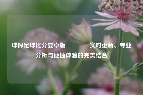 球探足球比分安卓版👈实时更新、专业分析与便捷体验的完美结合