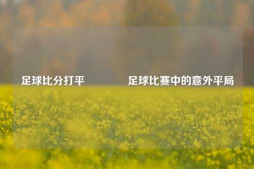 足球比分打平🏆足球比赛中的意外平局