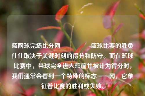 篮网球完场比分网🎖️篮球比赛的胜负往往取决于关键时刻的得分和防守。而在篮球比赛中，当球完全进入篮筐并被计为得分时，我们通常会看到一个特殊的标志——网，它象征着比赛的胜利或失败。