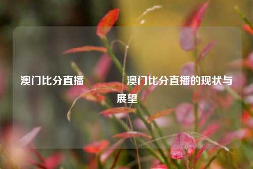 澳门比分直播🌈澳门比分直播的现状与展望