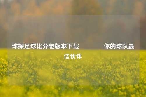 球探足球比分老版本下载🏀你的球队最佳伙伴