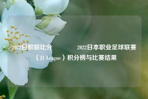2022日职联比分👉2022日本职业足球联赛（J1 League）积分榜与比赛结果