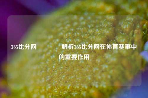 365比分网🥎解析365比分网在体育赛事中的重要作用