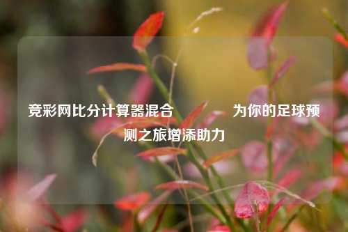 竞彩网比分计算器混合🥉为你的足球预测之旅增添助力