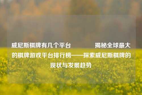威尼斯棋牌有几个平台🥉揭秘全球最大的棋牌游戏平台排行榜——探索威尼斯棋牌的现状与发展趋势