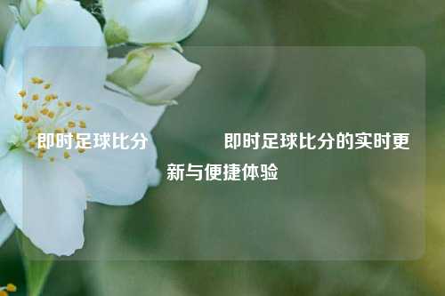 即时足球比分👉即时足球比分的实时更新与便捷体验