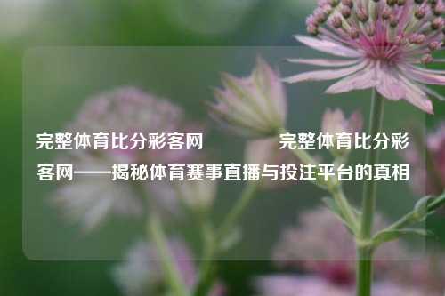 完整体育比分彩客网🥈完整体育比分彩客网——揭秘体育赛事直播与投注平台的真相