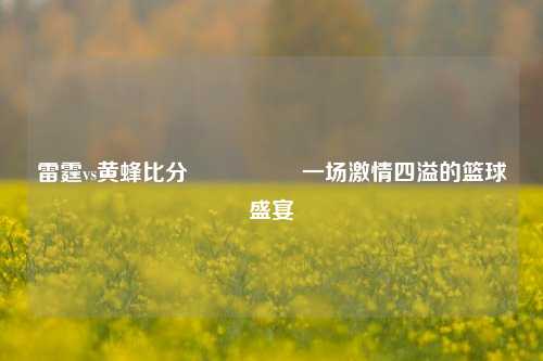 雷霆vs黄蜂比分🎖️一场激情四溢的篮球盛宴