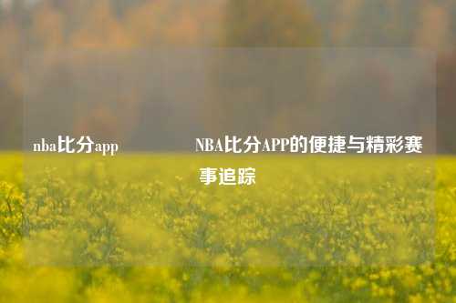 nba比分app🥎NBA比分APP的便捷与精彩赛事追踪