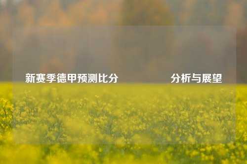 新赛季德甲预测比分🎖️分析与展望