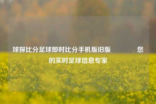 球探比分足球即时比分手机版旧版🏆您的实时足球信息专家