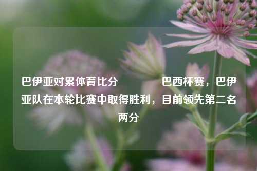 巴伊亚对累体育比分🏀巴西杯赛，巴伊亚队在本轮比赛中取得胜利，目前领先第二名两分