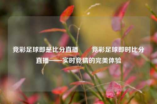 竞彩足球即是比分直播✌️竞彩足球即时比分直播——实时竞猜的完美体验