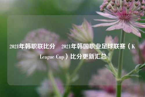 2021年韩职联比分⚽2021年韩国职业足球联赛（K League Cup）比分更新汇总